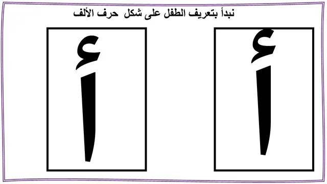 حرف الالف شكل الحرف