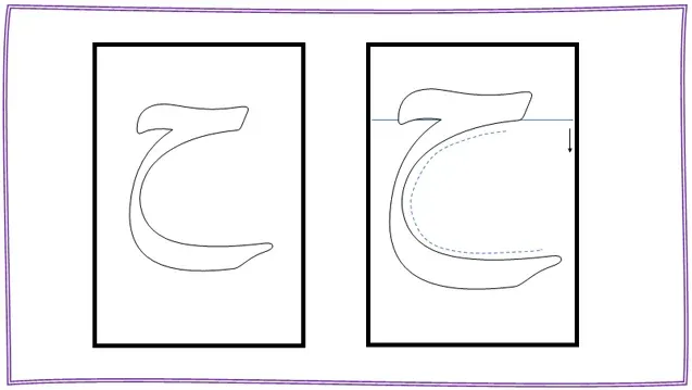 كتابة حرف الحاء الحروف العربية