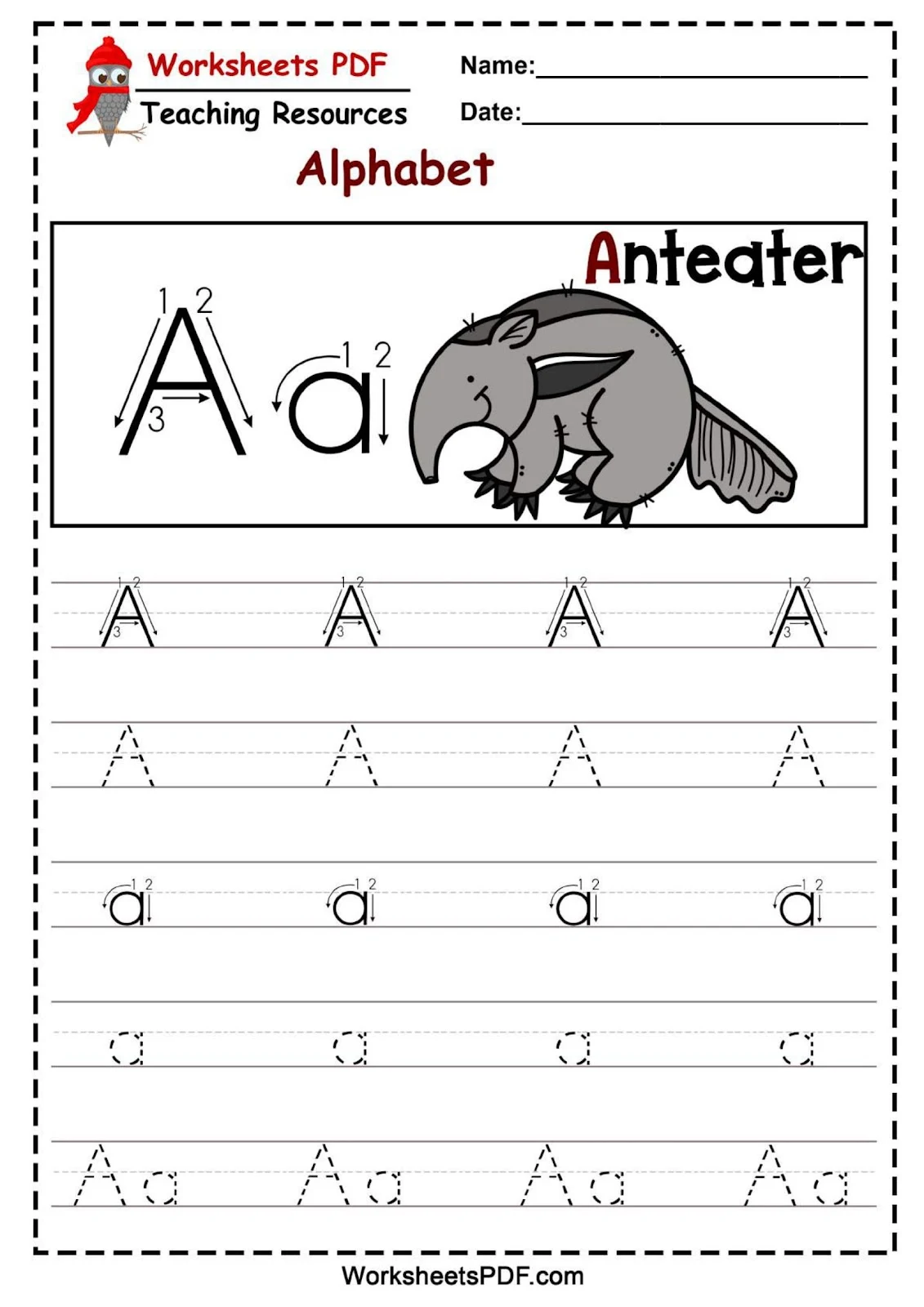 بالصور تعليم كتابة الحروف الانجليزية للاطفال بالصورة letter A بالصور تعليم كتابة الحروف الانجليزية للاطفال بالصورة letter A