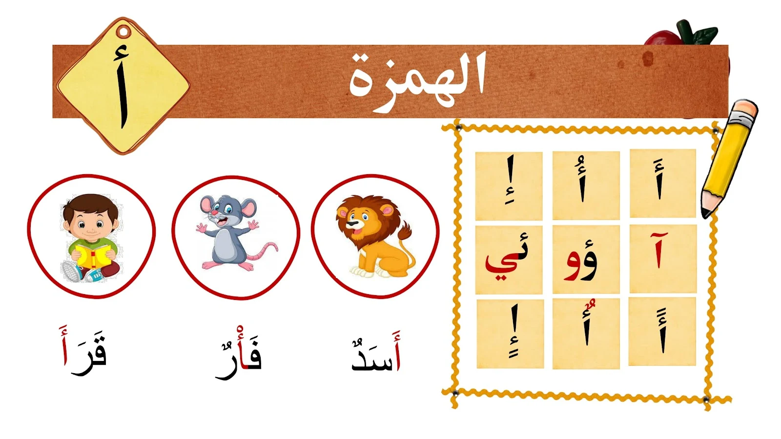 الهمزة اوارق عمل الهمزة اوارق عمل