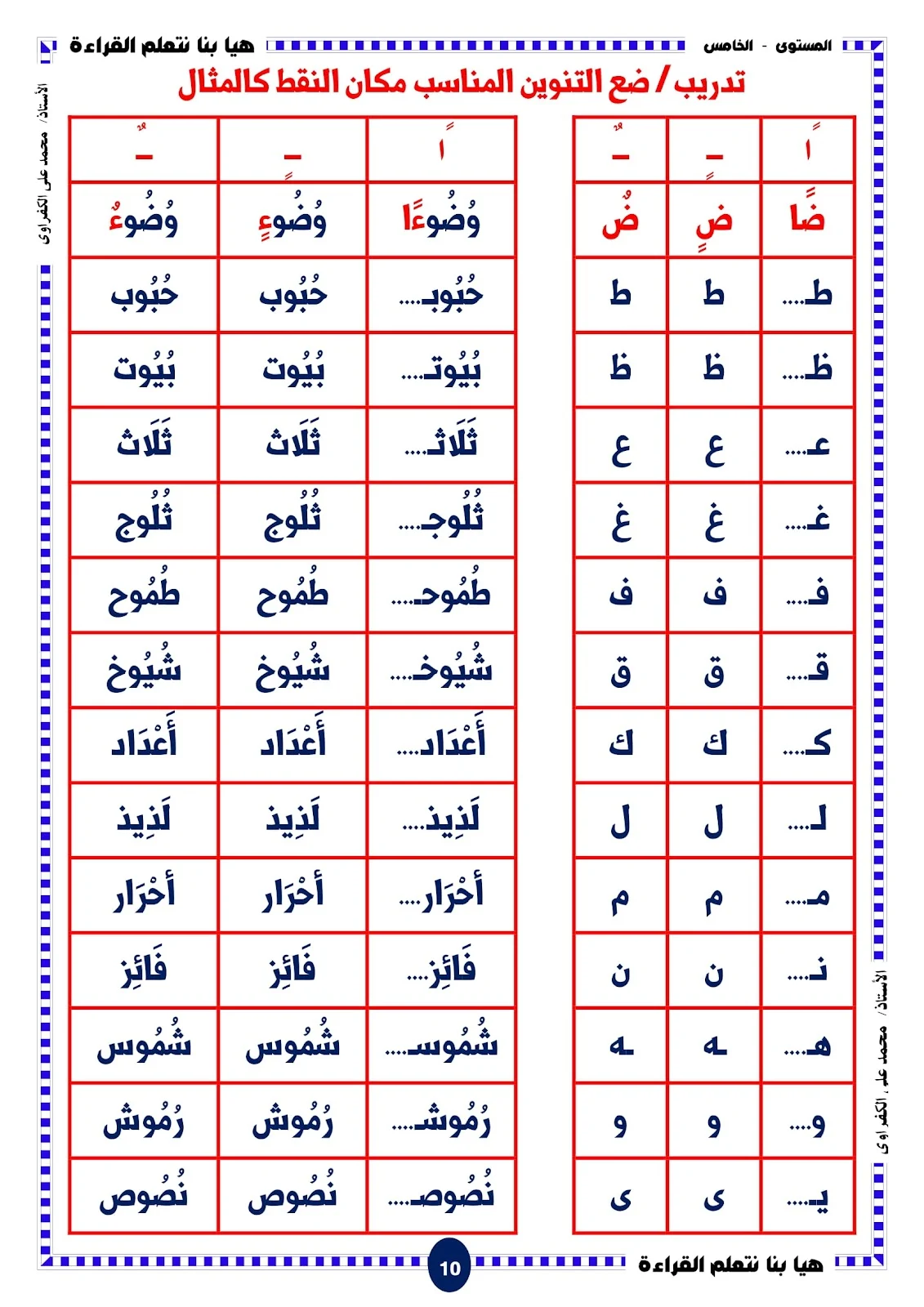 هيا بنا نتعلم القراءة المستوى الخامس الحروف والحركات هيا بنا نتعلم القراءة المستوى الخامس الحروف والحركات