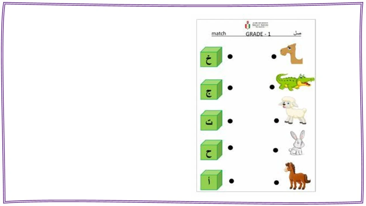 اوراق عمل الحروف
