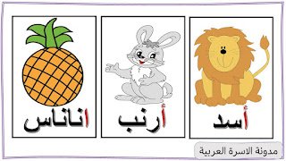 كلمات حرف الالف مع الصور للاطفال