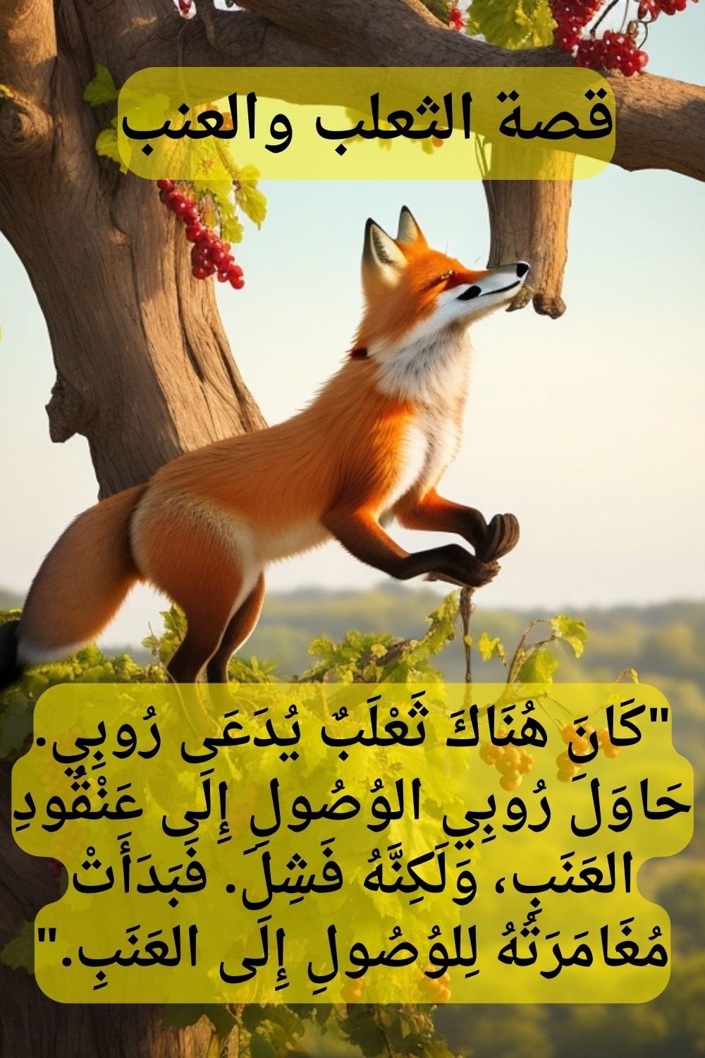القصة الأولى الثعلب والعنب