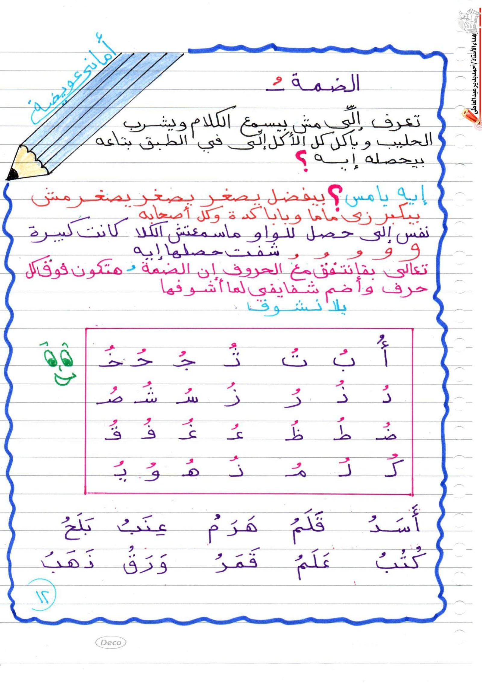 مذكرتي في التأسيس للغة العربية لرياض الأطفال والصفوف الأولى PDF