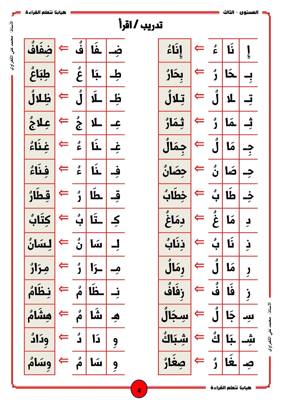 هيا بنا نتعلم القراءة المستوى الثالث المدود pdf