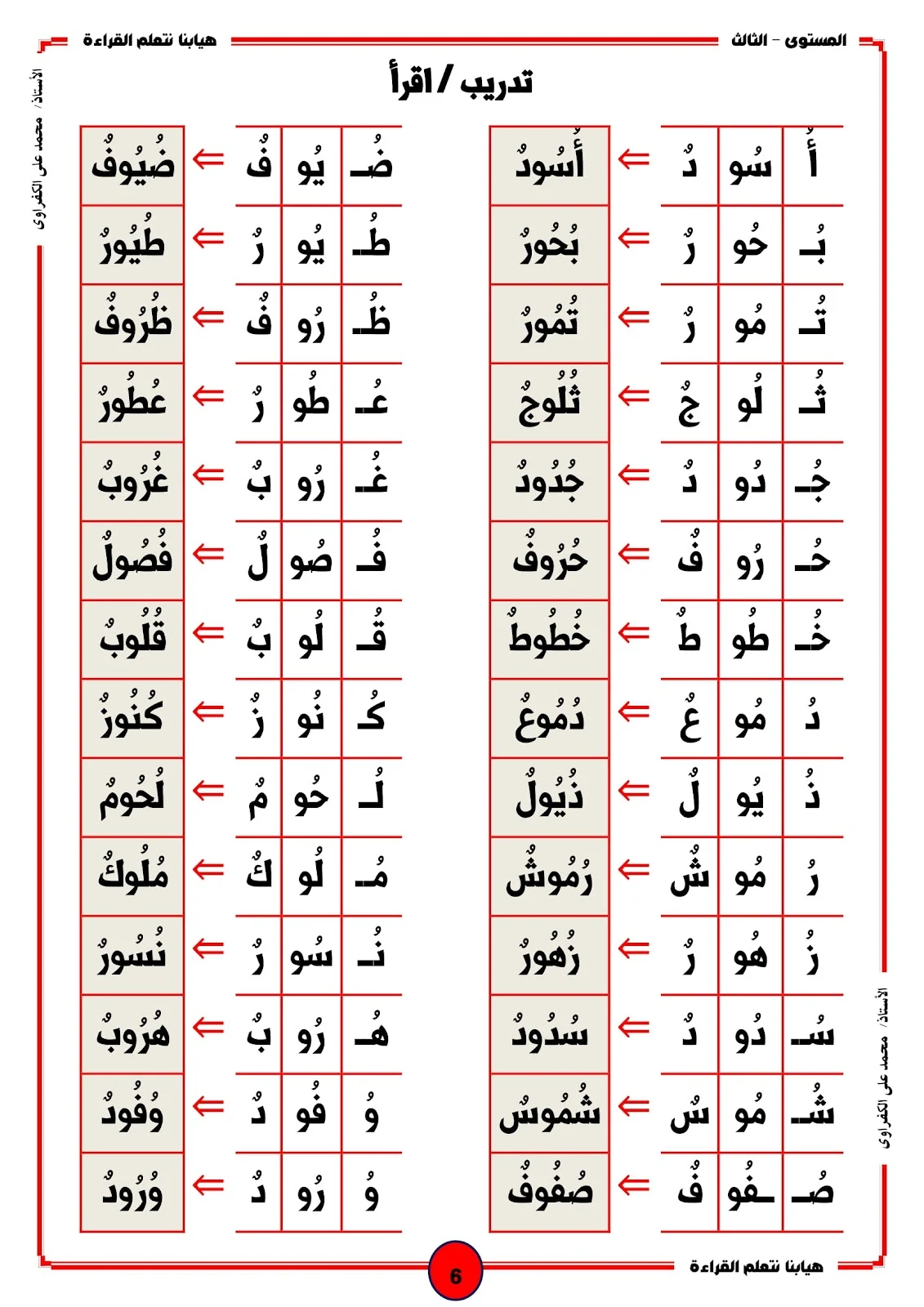هيا بنا نتعلم القراءة المستوى الثالث المدود pdf