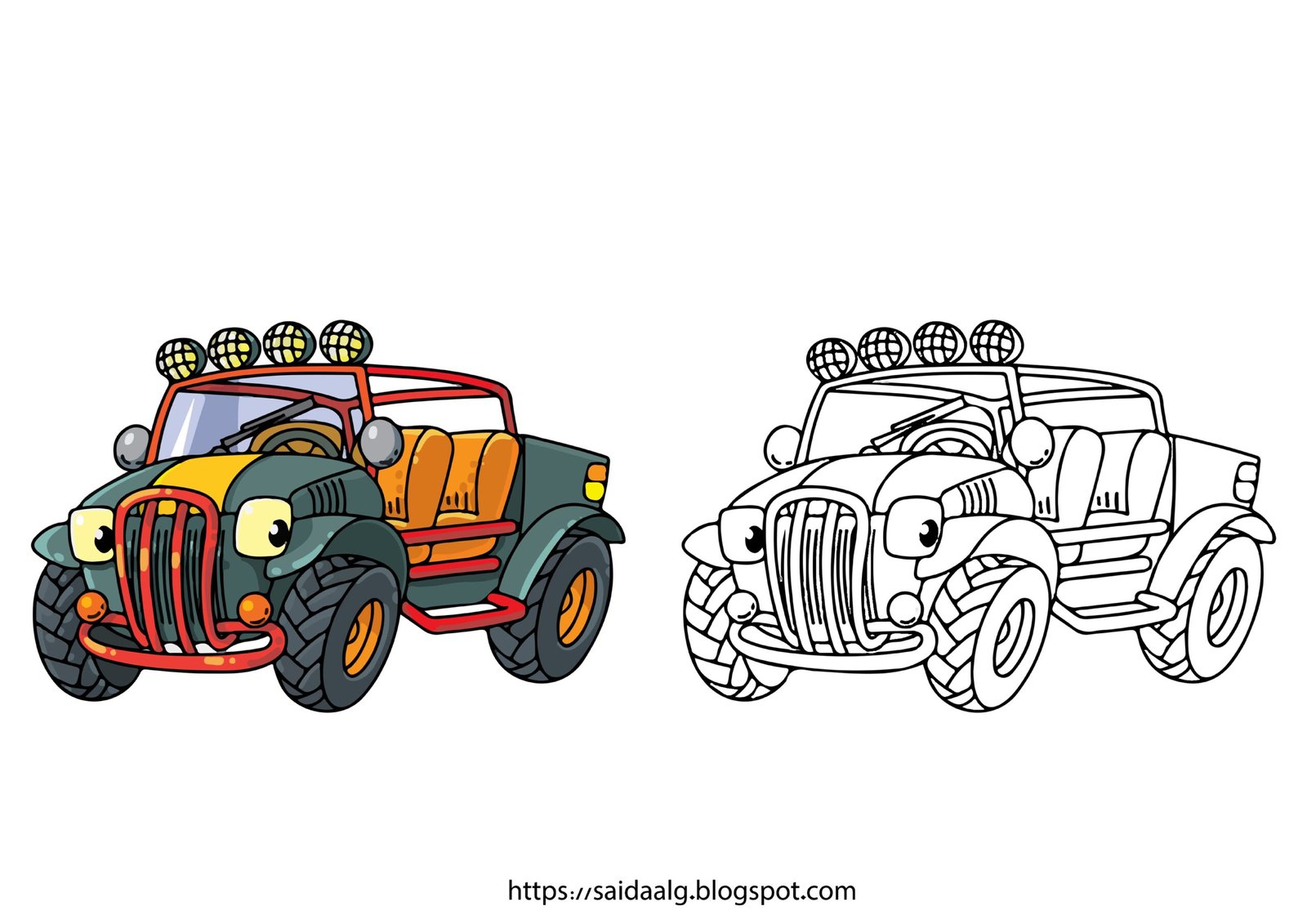 أوراق رسومات تلوين السيارات مع نماذج ملونه pdf تحميل مباشر مجاني