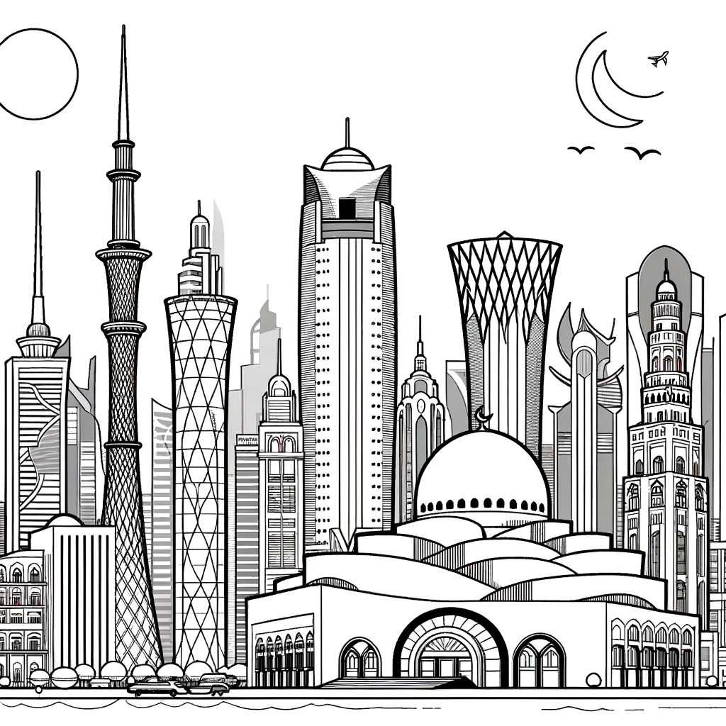 أوراق تلوين اليوم الوطني في قطر 2023 للأطفال