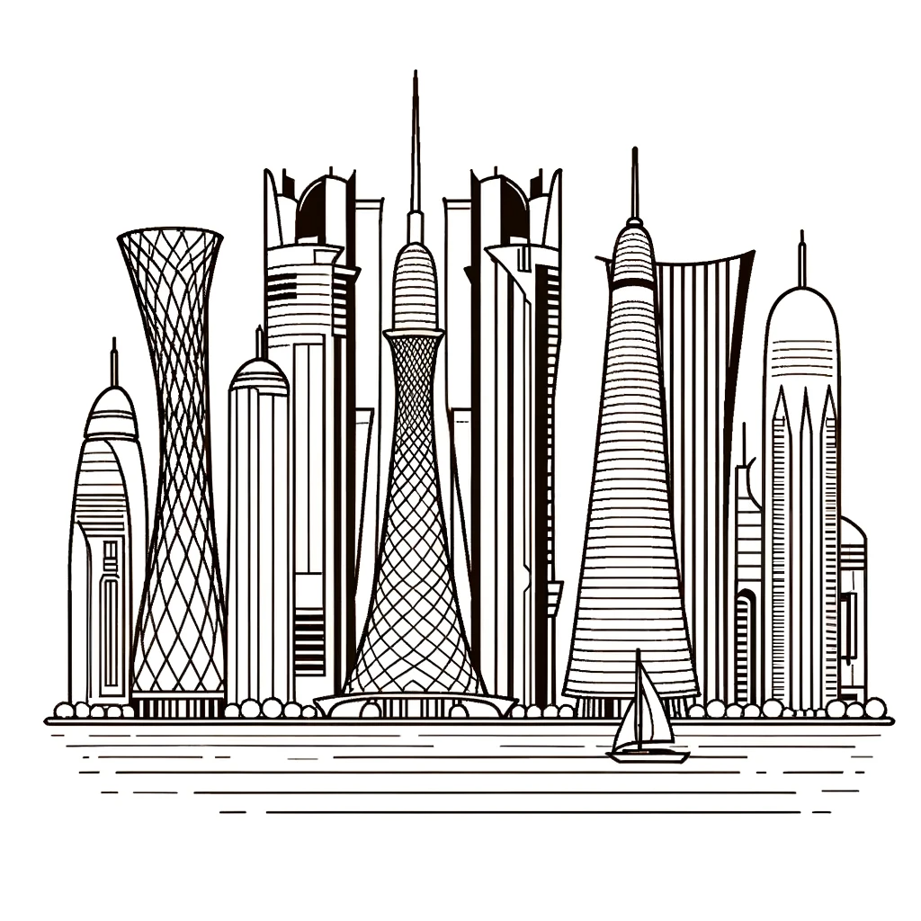 أوراق تلوين اليوم الوطني في قطر 2023 للأطفال