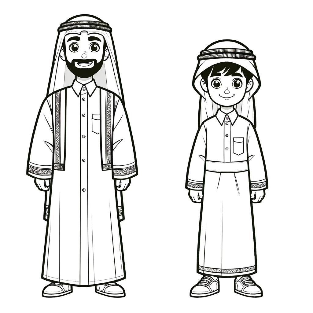 أوراق تلوين اليوم الوطني في قطر 2023 للأطفال