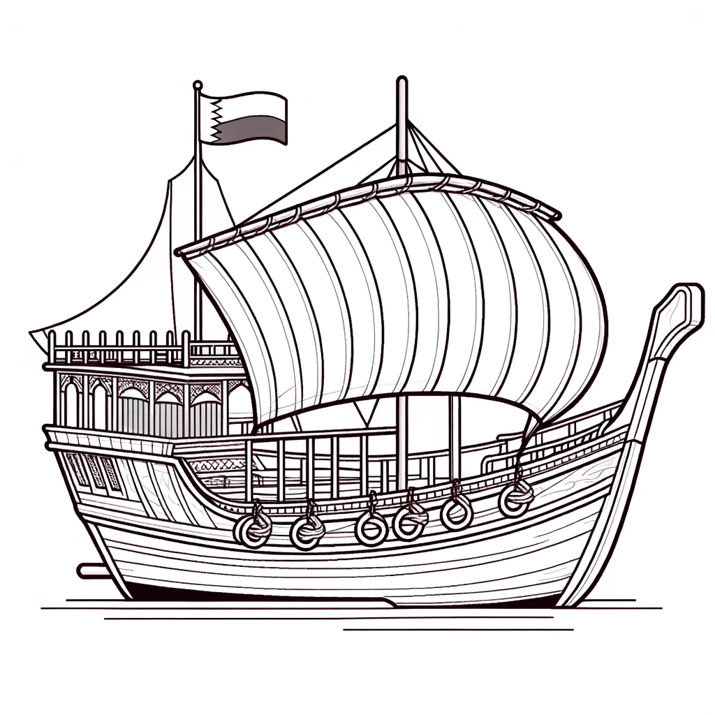 أوراق تلوين اليوم الوطني في قطر 2023 للأطفال