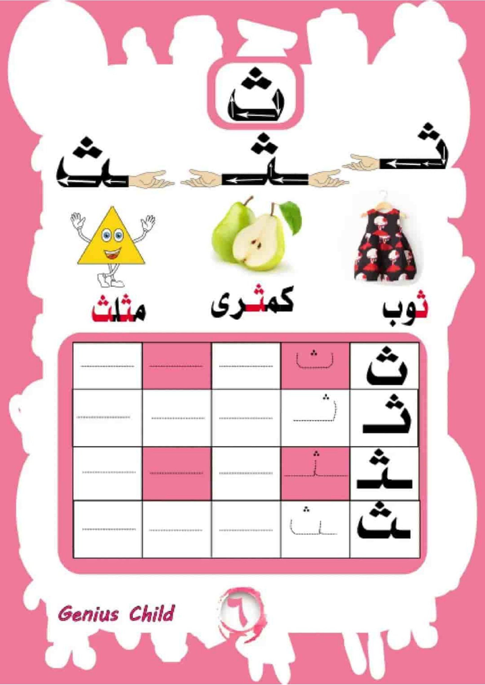 أوراق عمل الحروف العربية لتعلم كتابتها و اشكالها حسب موضعها بالكلمة pdf تحميل مجاني