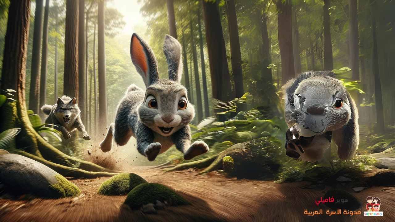 قصة الارنب الذكي والذئب العابث قصة قصيرة مصورة للاطفال قبل النوم PDF