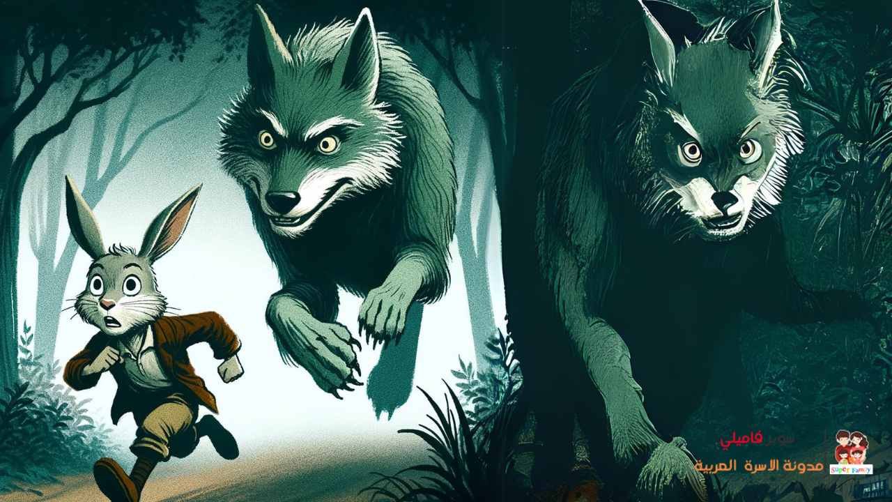 قصة الارنب الذكي والذئب العابث قصة قصيرة مصورة للاطفال قبل النوم PDF
