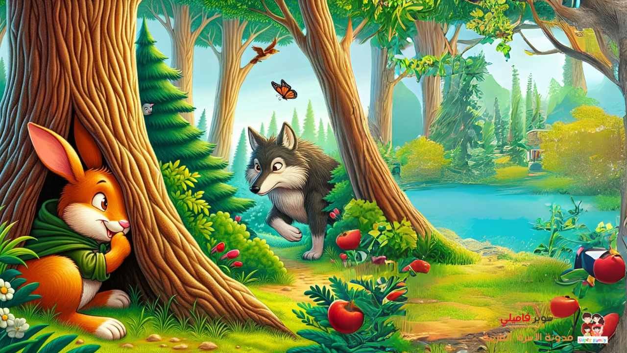 قصة الارنب الذكي والذئب العابث قصة قصيرة مصورة للاطفال قبل النوم PDF