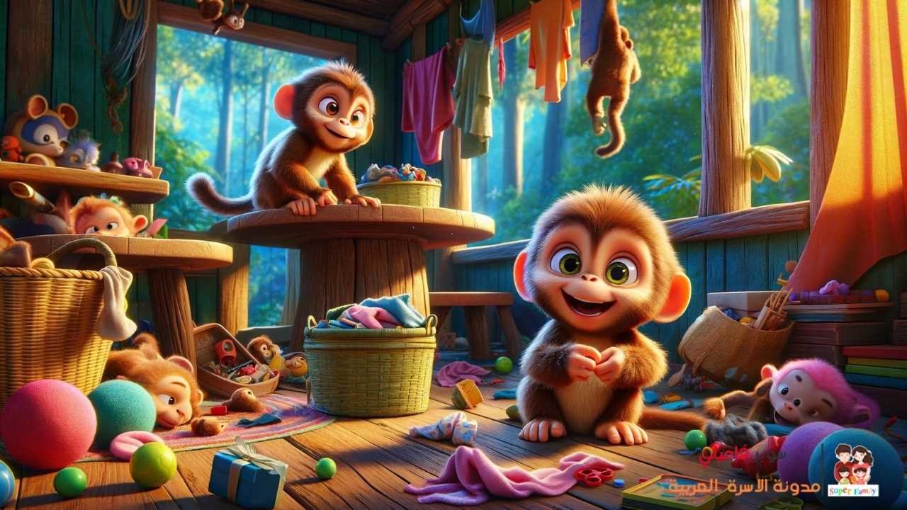 قصة القرد مينو الحب والتسامح بين الاخوة مصورة وهادفة للاطفال (6)