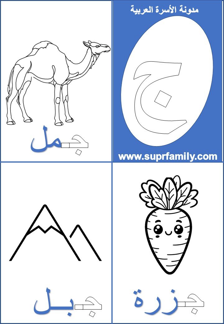 رحلة ممتعة مع حرف الجيم: أوراق عمل تفاعلية لتعليم القراءة والكتابة للأطفال