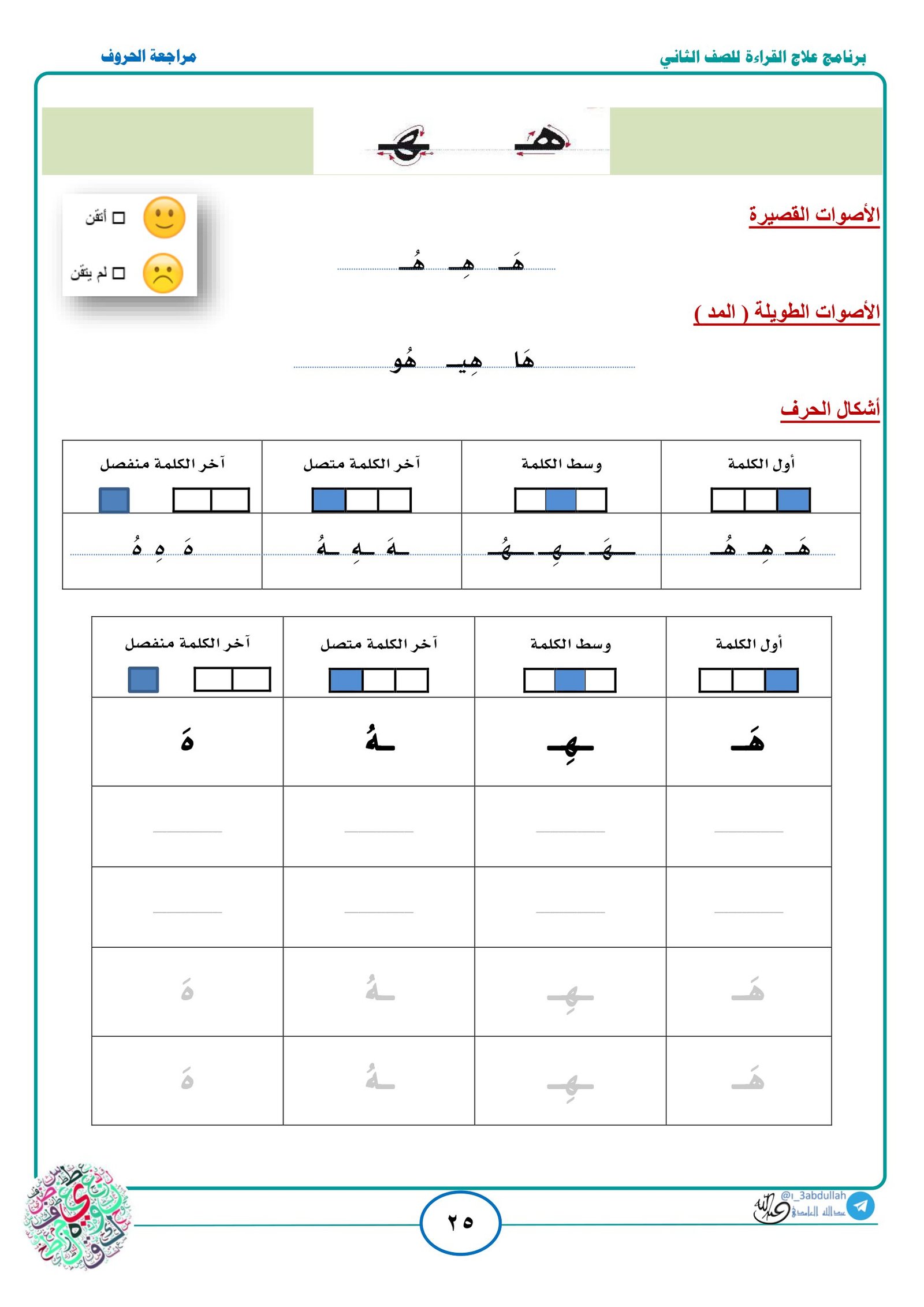 برنامج علاج القراءة: مراجعة الحروف الأبجدية للصف الثاني pdf تحميل مجاني