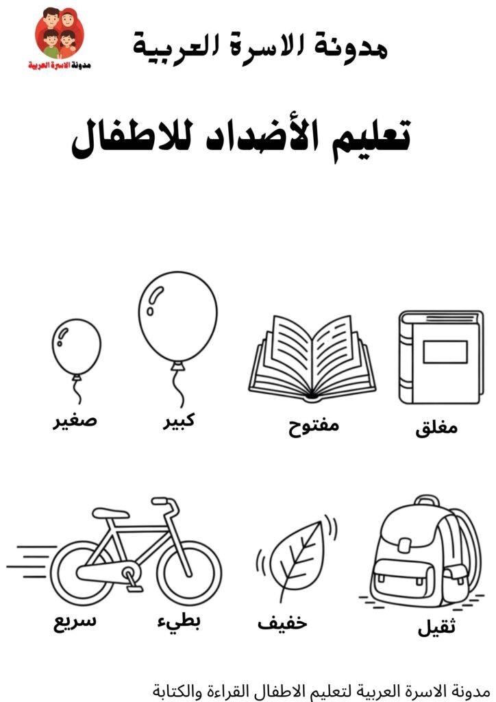 تعليم الأضداد للاطفال