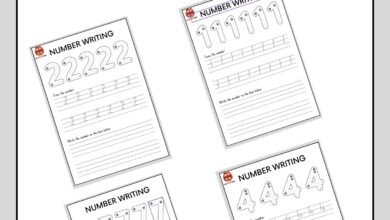 ملزمة الارقام الانجليزية للاطفال