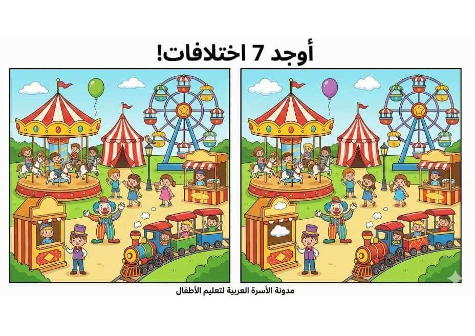 اوراق اوجد الاختلاف للاطفال 