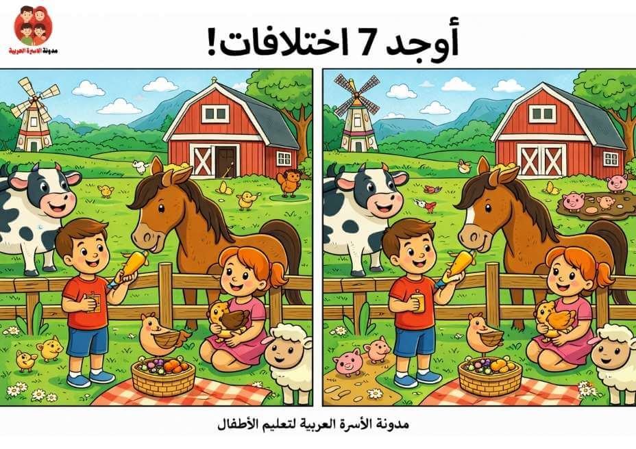 اوراق اوجد الاختلاف للاطفال 