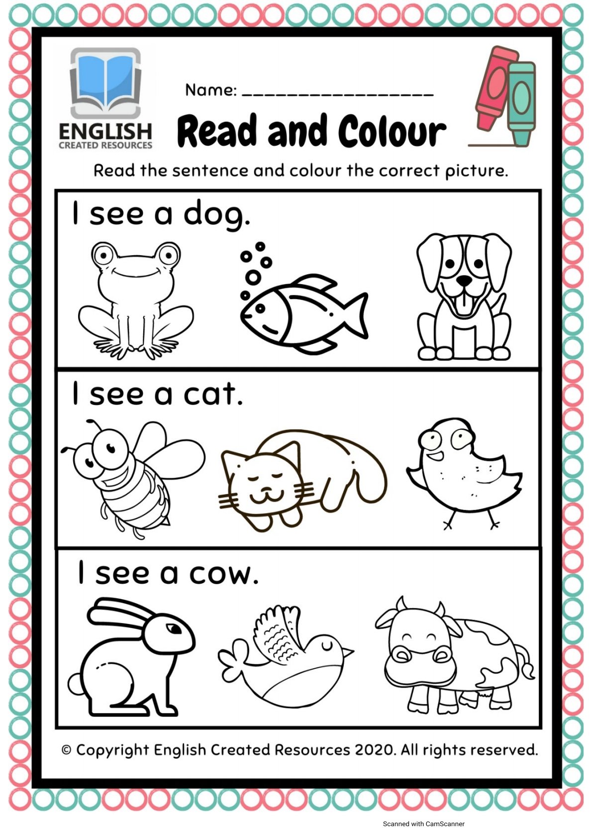 تعلم الإنجليزية: عالمي من الألوان والكلمات