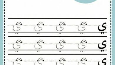 ورقة عمل كتابة حرف الياء للاطفال