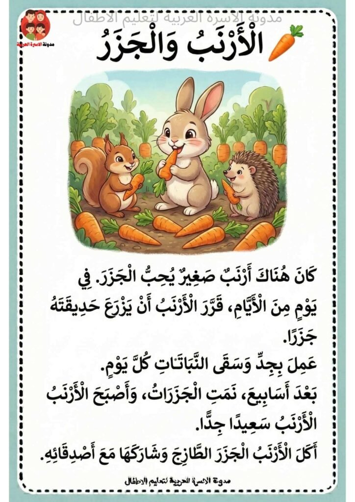 قطع قراءة واملاء للاطفال بالتشكيل للاطفال