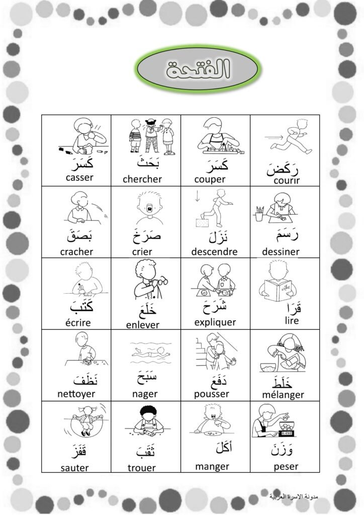 كلمات بحركة الفتح