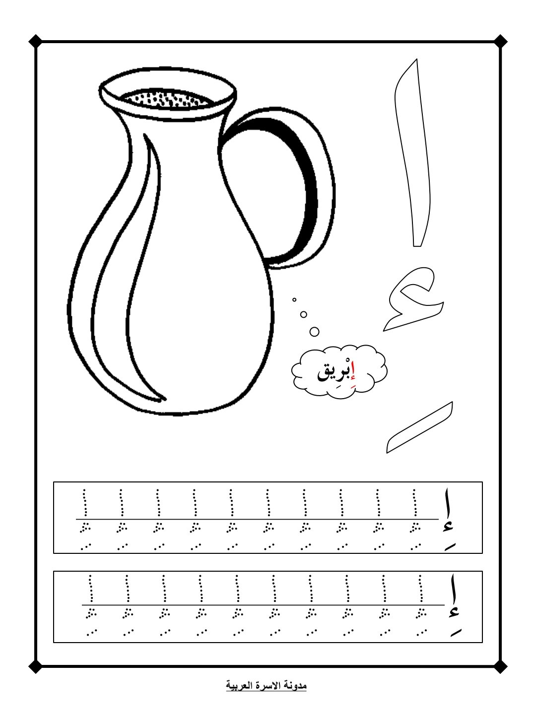 حرف الألف مع حركة الكسرة