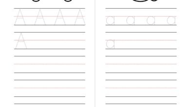 أوراق تتبع الحروف الإنجليزية للأطفال من A إلى Z PDF