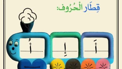قطار الحروف العربية بالحركات القصيرة للأطفال PDF