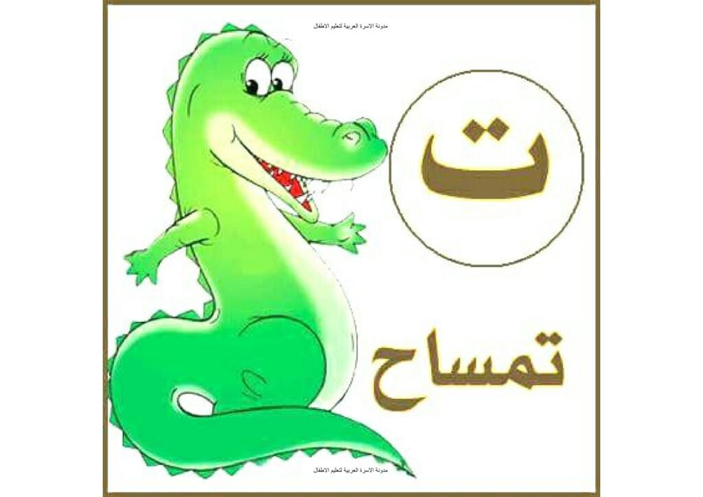 بطاقات الحروف العربية مع الكلمة والصورة للأطفال PDF جاهز للطباعة 