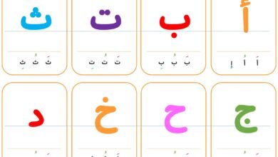بطاقات أشكال الحروف العربية المتصلة والمنفصلة بالحركات PDF