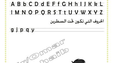 مذكرة كتابة الحروف الإنجليزية على السطر من A إلى Z PDF