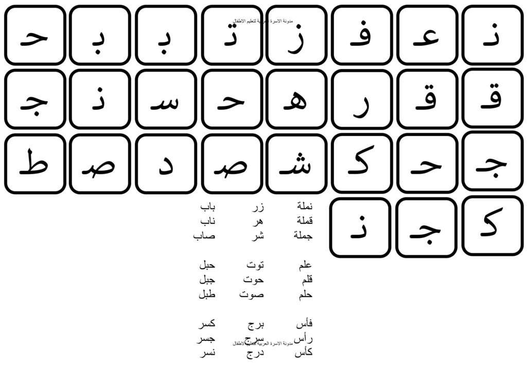 نشاط استبدال الحرف الأول وتكوين كلمات جديدة للأطفال PDF