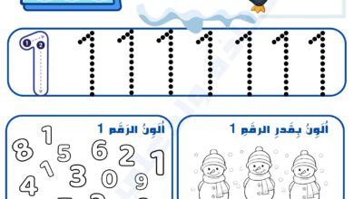 تحميل أوراق عمل الأرقام بحلة شتوية PDF | تعلم الأعداد من 0 إلى 10