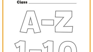 كراسة تأسيس الحروف الإنجليزية A-Z والكلمات والأرقام من 1 إلى 10 PDF