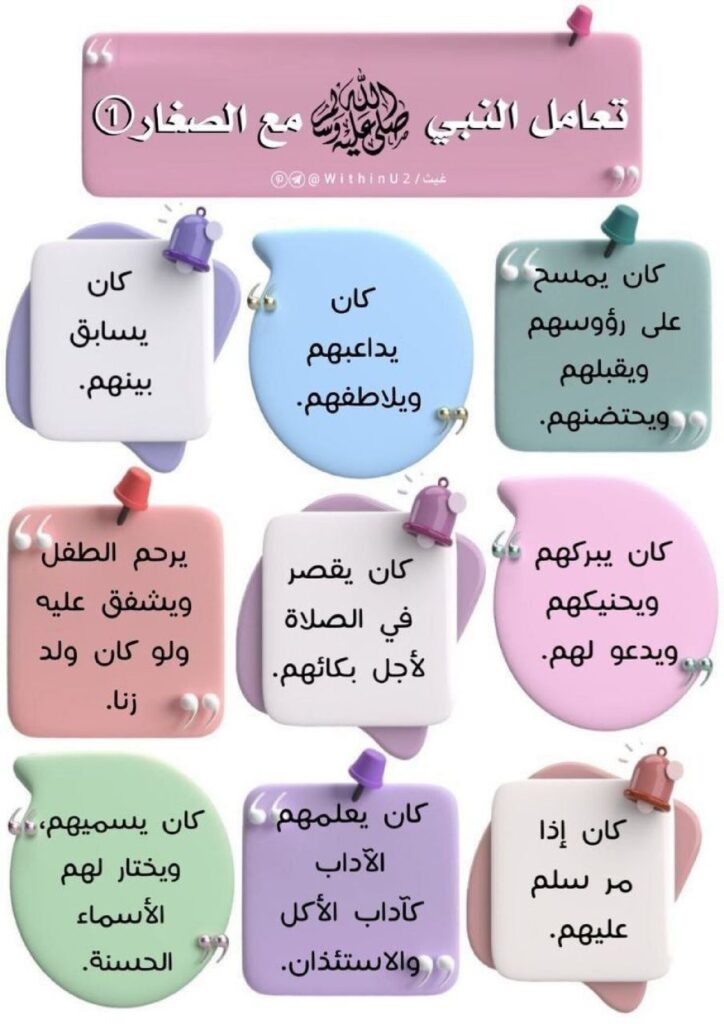 ملف صفات النبي محمد ﷺ للأطفال عن أخلاق الرسول وتعامله مع الصغار وأقاربه PDF