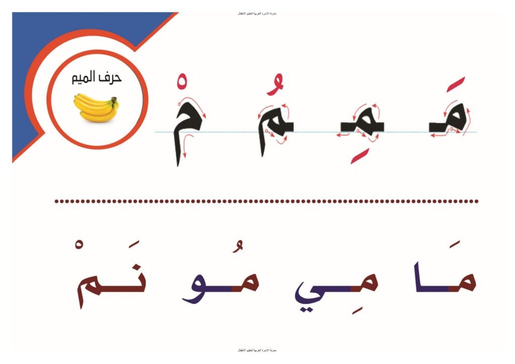 سبورتي العجيبة لتعليم الحروف بالحركات القصيرة والطويلة واتجاه الكتابة PDF