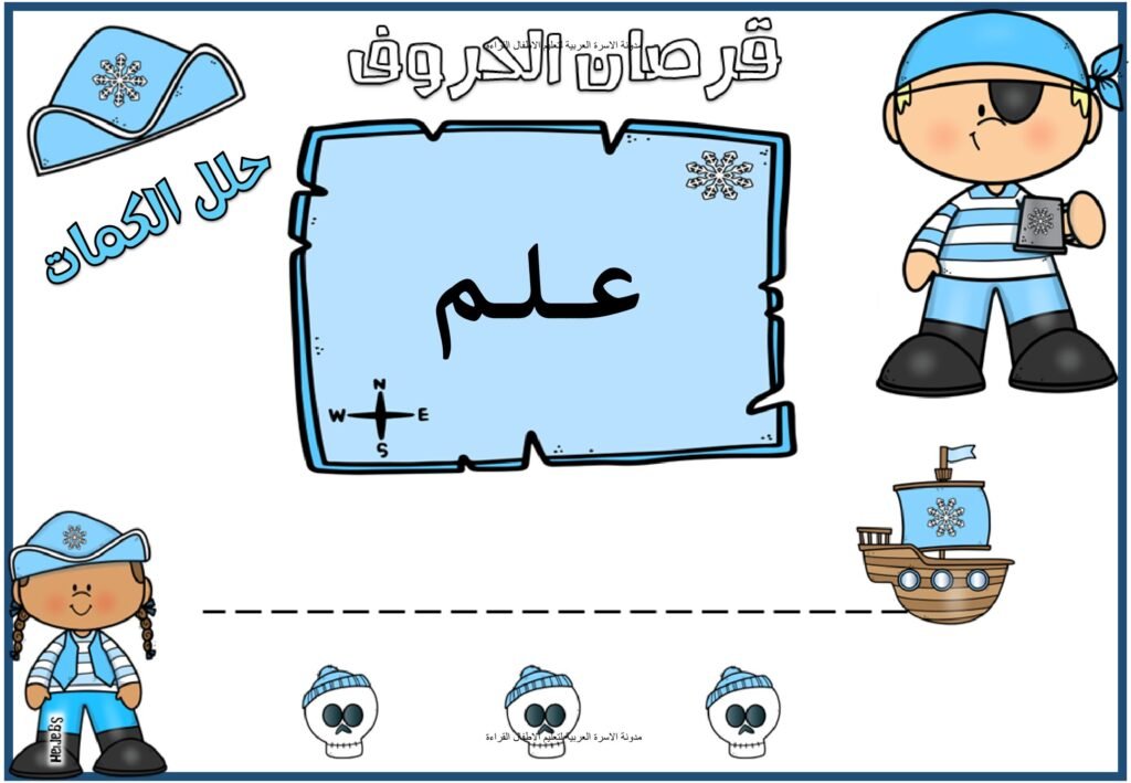 نشاط قرصان الحروف لقراءة وكتابة الكلمات العربية PDF