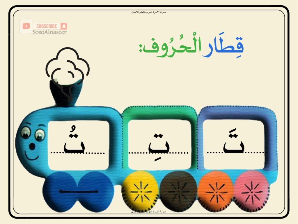 قطار الحروف الهجائية بالحركات القصيرة للأطفال  PDF