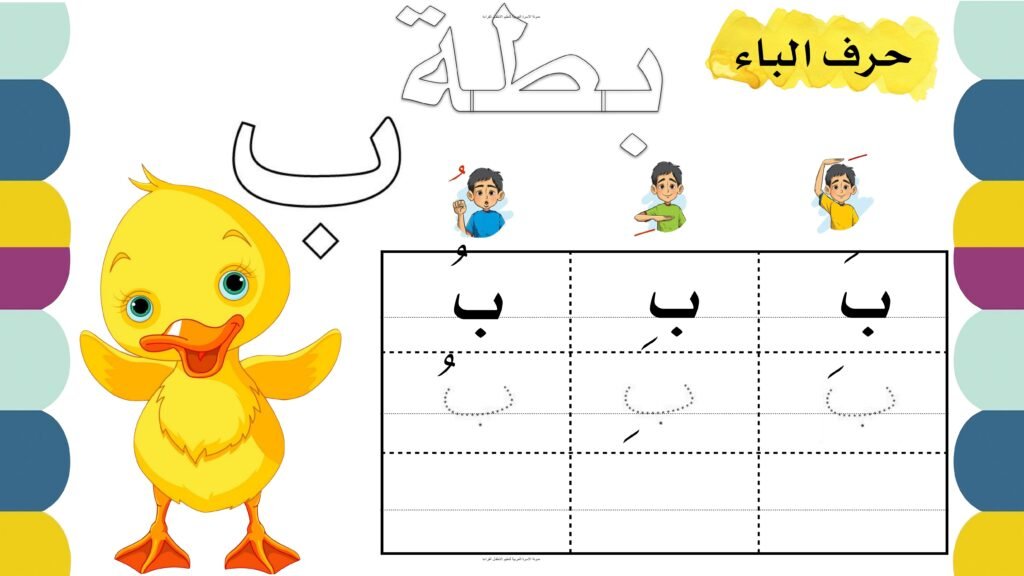 كتاب الحروف للطفل المتميز من الألف إلى الراء بالحركات ومواضع الحرف PDF