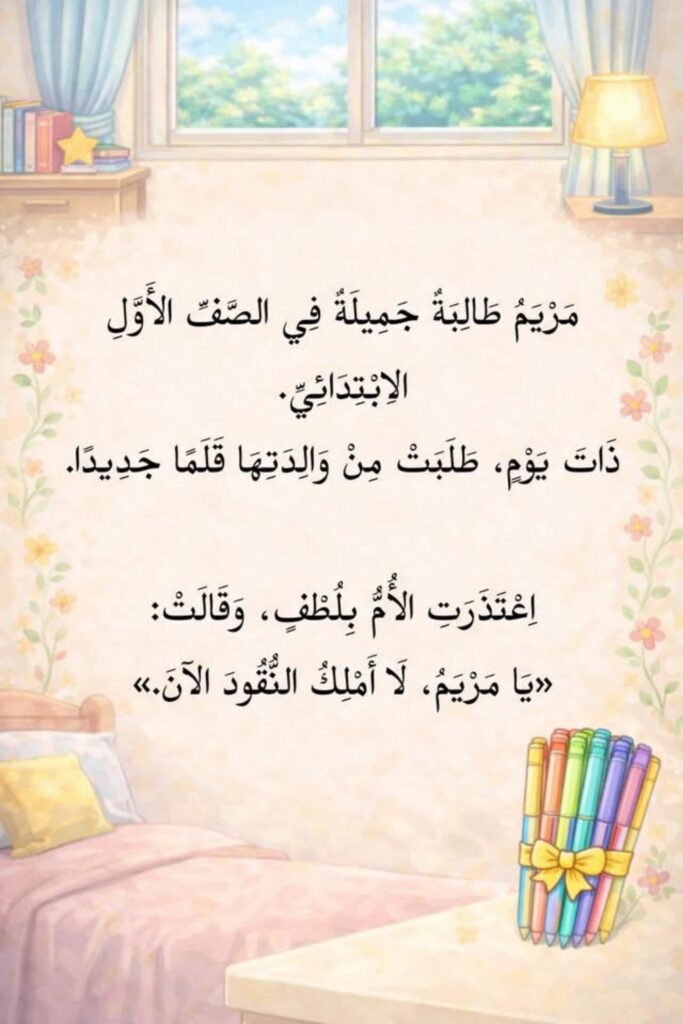 قصة مريم والقلم للأطفال PDF | قصة تربوية عن الصدق والأمانة