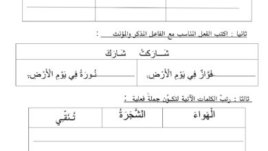 اختبار يوم الأرض لغتي للصف الأول الابتدائي PDF – الفصل الدراسي الثالث