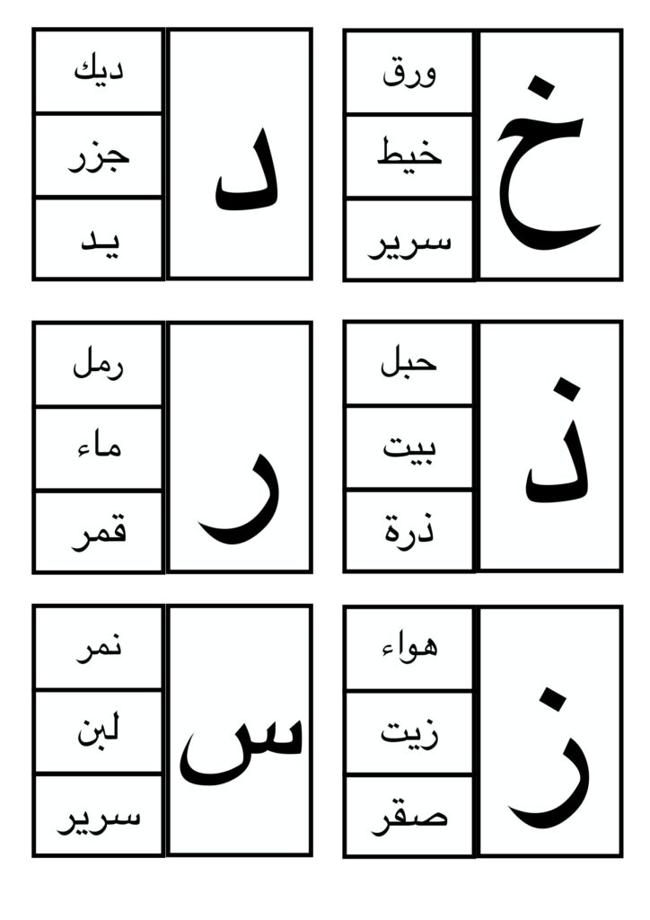 أوراق عمل حرف وكلمة للأطفال لتعليم الحروف العربية PDF