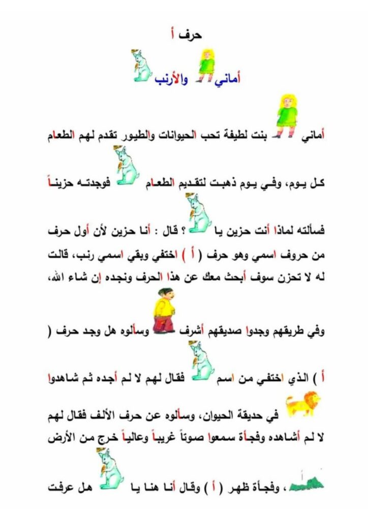 قصص الحروف الهجائية للأطفال PDF – 28 قصة لتعليم الحروف من الألف إلى الياء