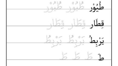 كتابة الحروف والكلمات للأطفال PDF: 25 صفحة للتتبع والتدريب على الخط
